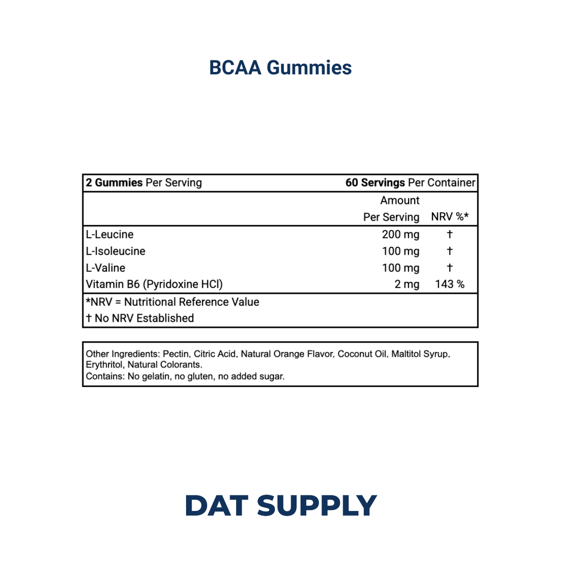 BCAA Gummies White Label Formula – Leucine, Isoleucine & Valine | DAT Supply