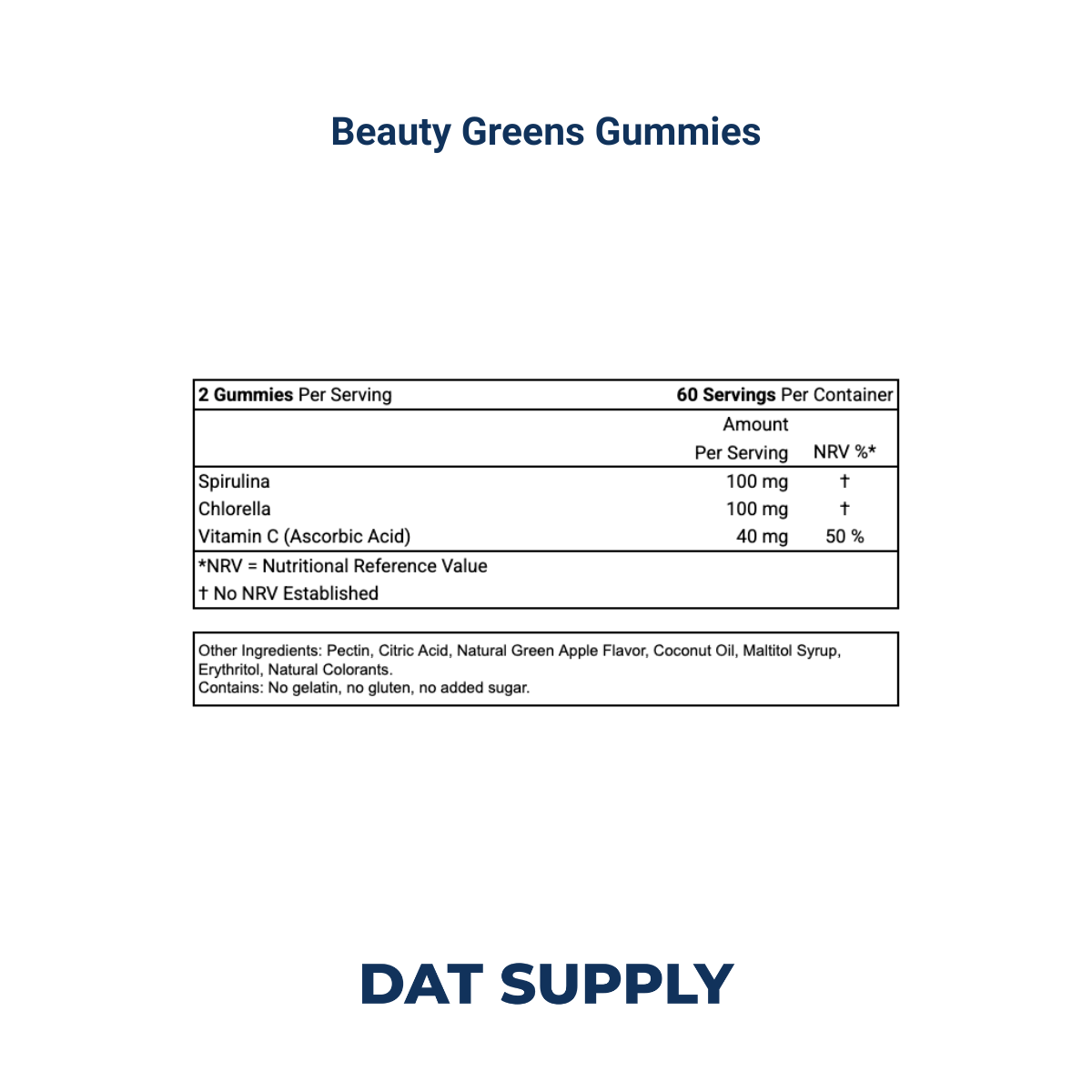Beauty Greens Gummies White Label Formula – Spirulina & Chlorella