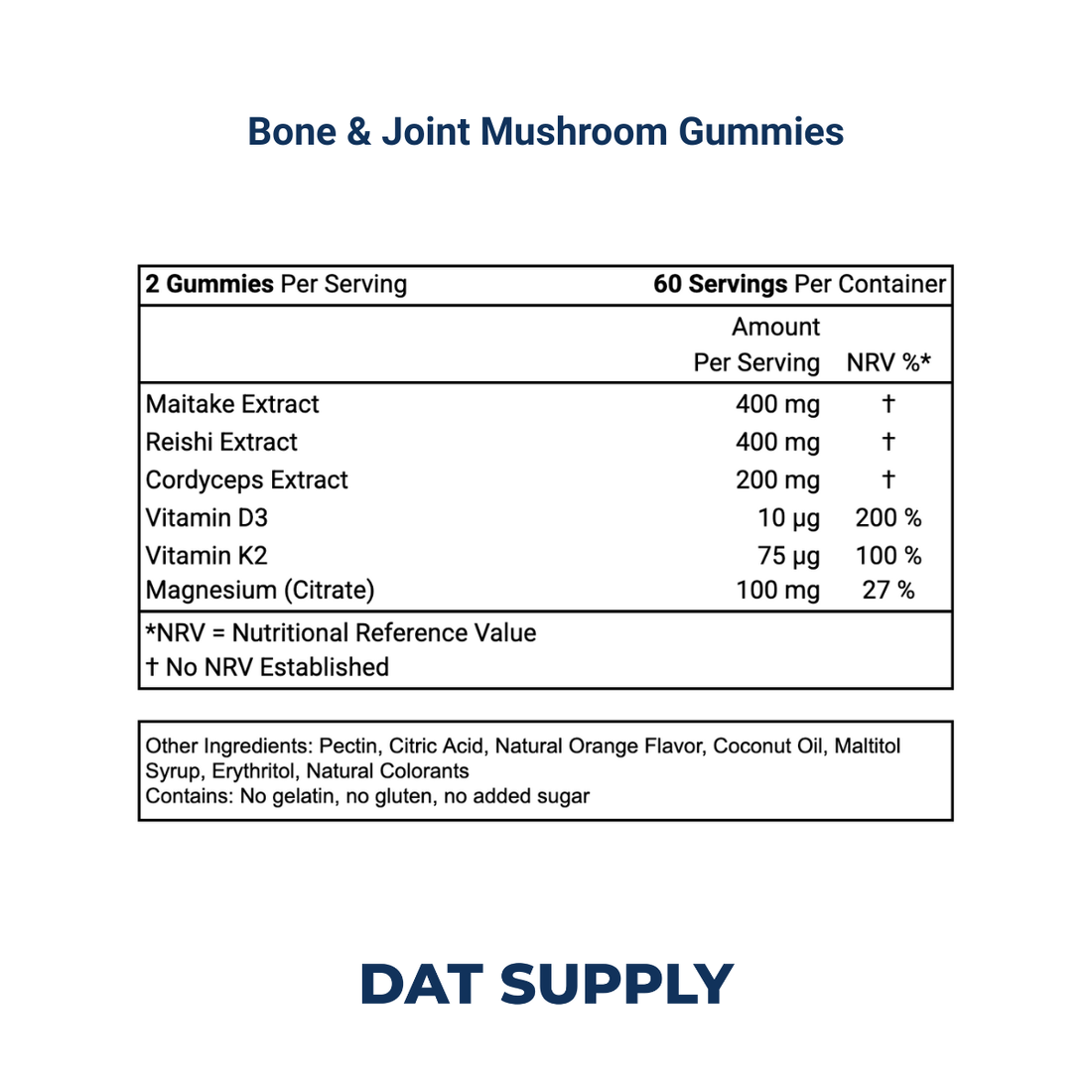 Bone & Joint Mushroom Gummies White Label Formula – Reishi & Collagen Support | DAT Supply