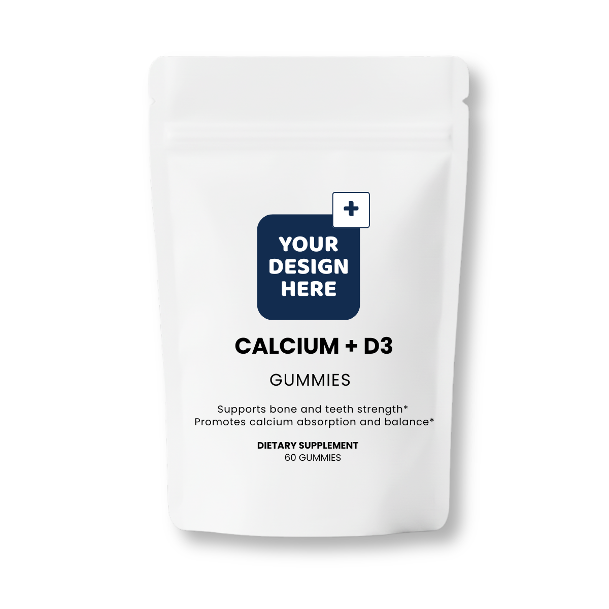 Calcium D3 Gummies White Label Doypack Packaging – Bone & Teeth Health | DAT Supply