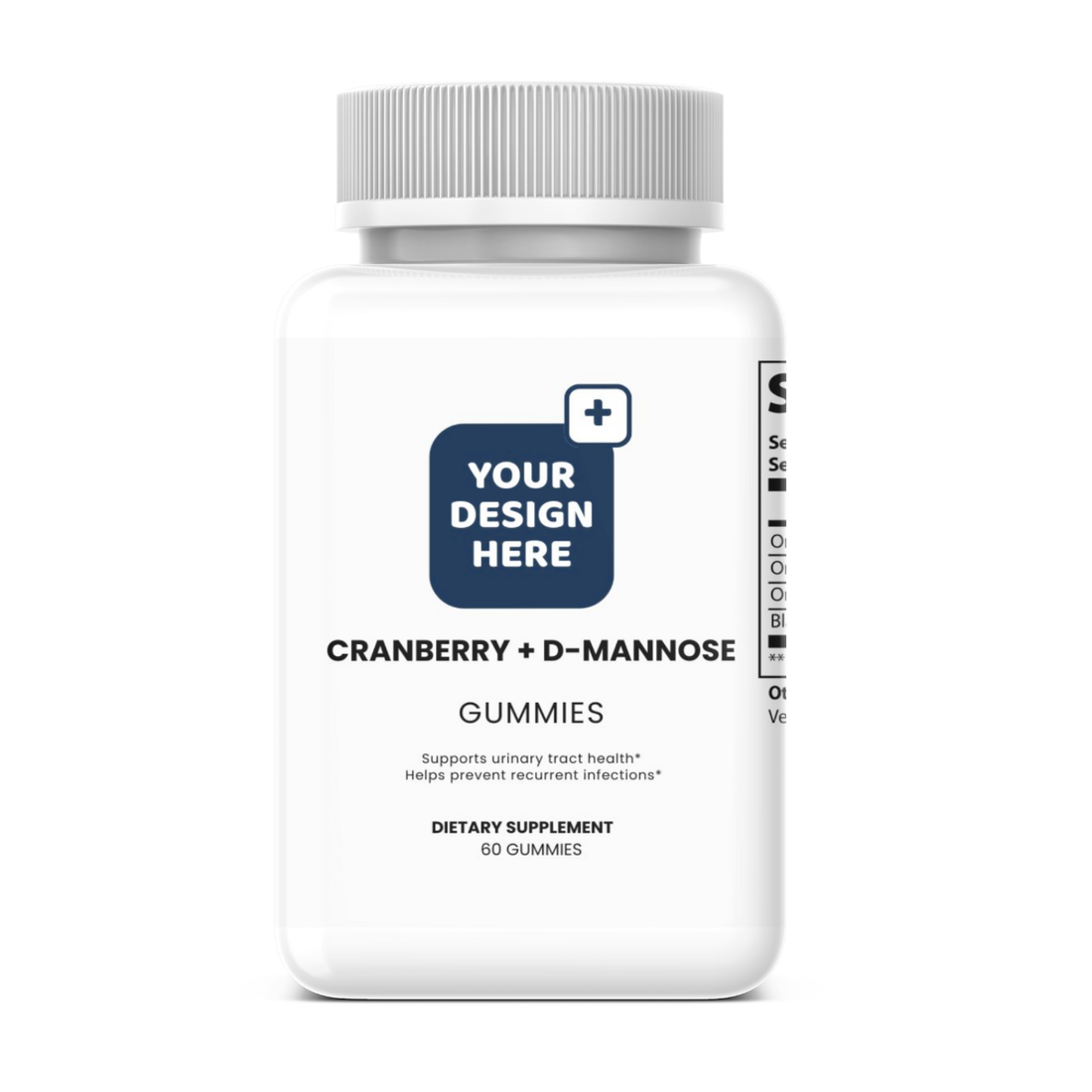 Cranberry + D-Mannose Gummies White Label PET Bottle – Urinary Tract Health | DAT Supply