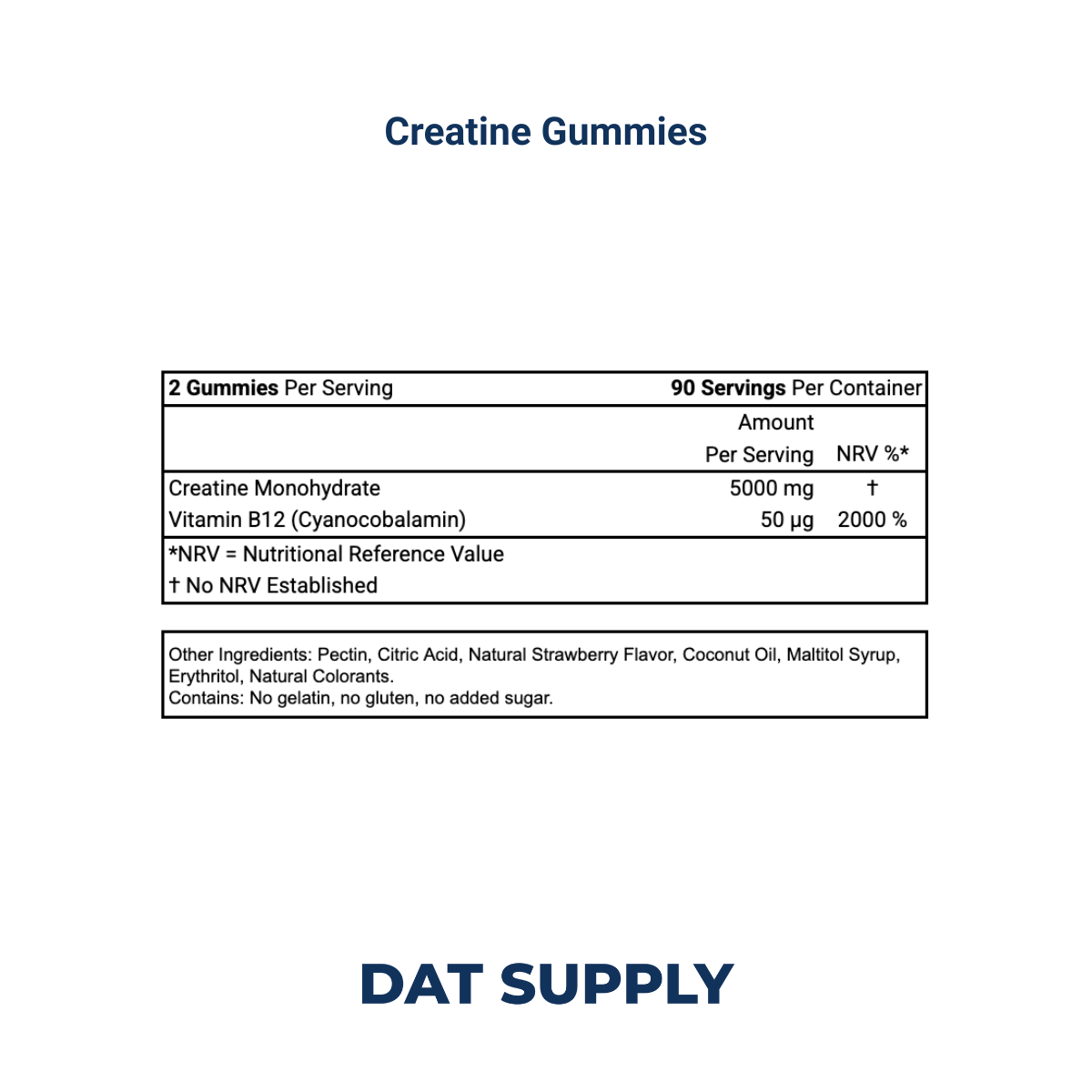 Creatine Gummies White Label Formula – 5000 mg Creatine Monohydrate | DAT Supply