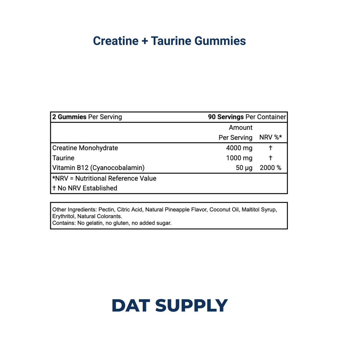 Creatine + Taurine Gummies White Label Formula – Performance & Strength | DAT Supply