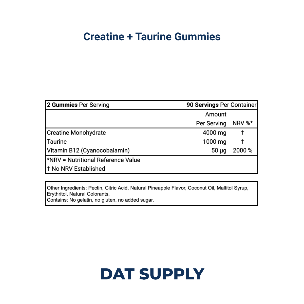 Creatine + Taurine Gummies White Label Formula – Performance & Strength | DAT Supply