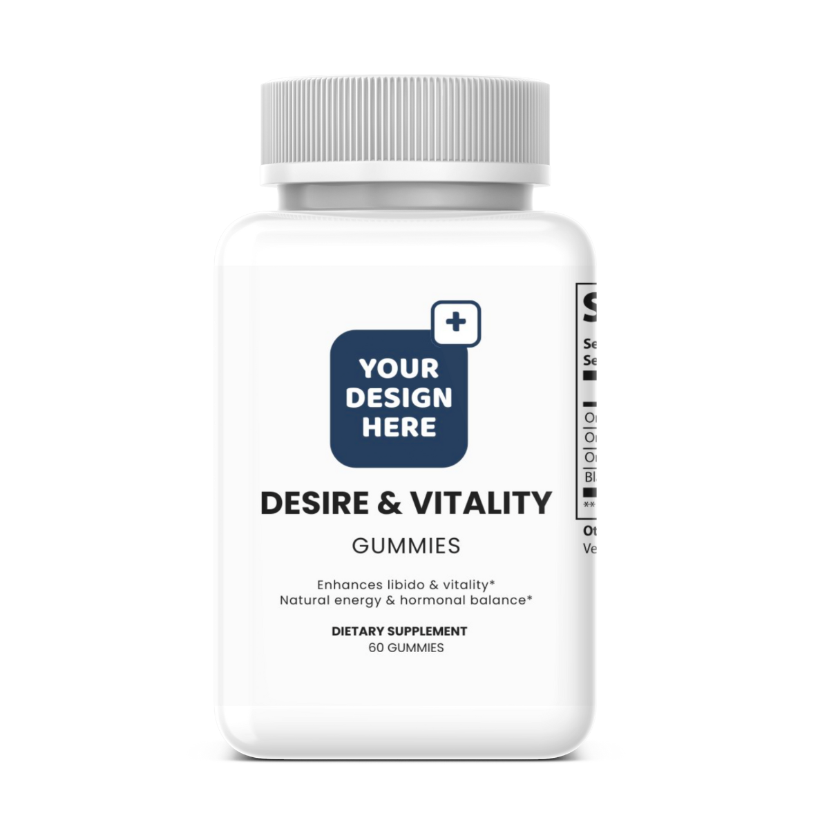 Desire Gummies White Label PET Bottle – Maca, Ginseng & Tribulus | DAT Supply
