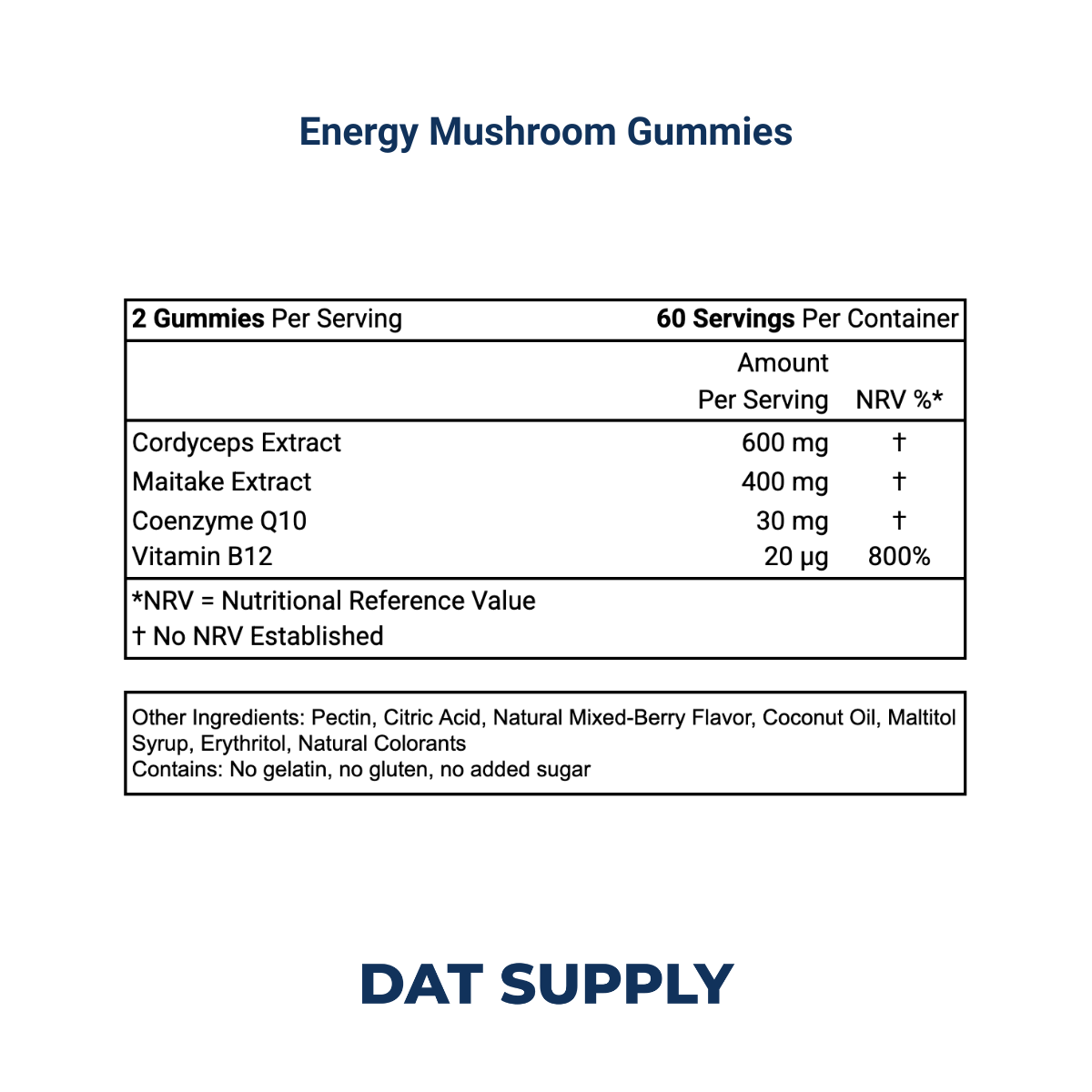 Energy Mushroom Gummies White Label Formula – Cordyceps & Ginseng | DAT Supply