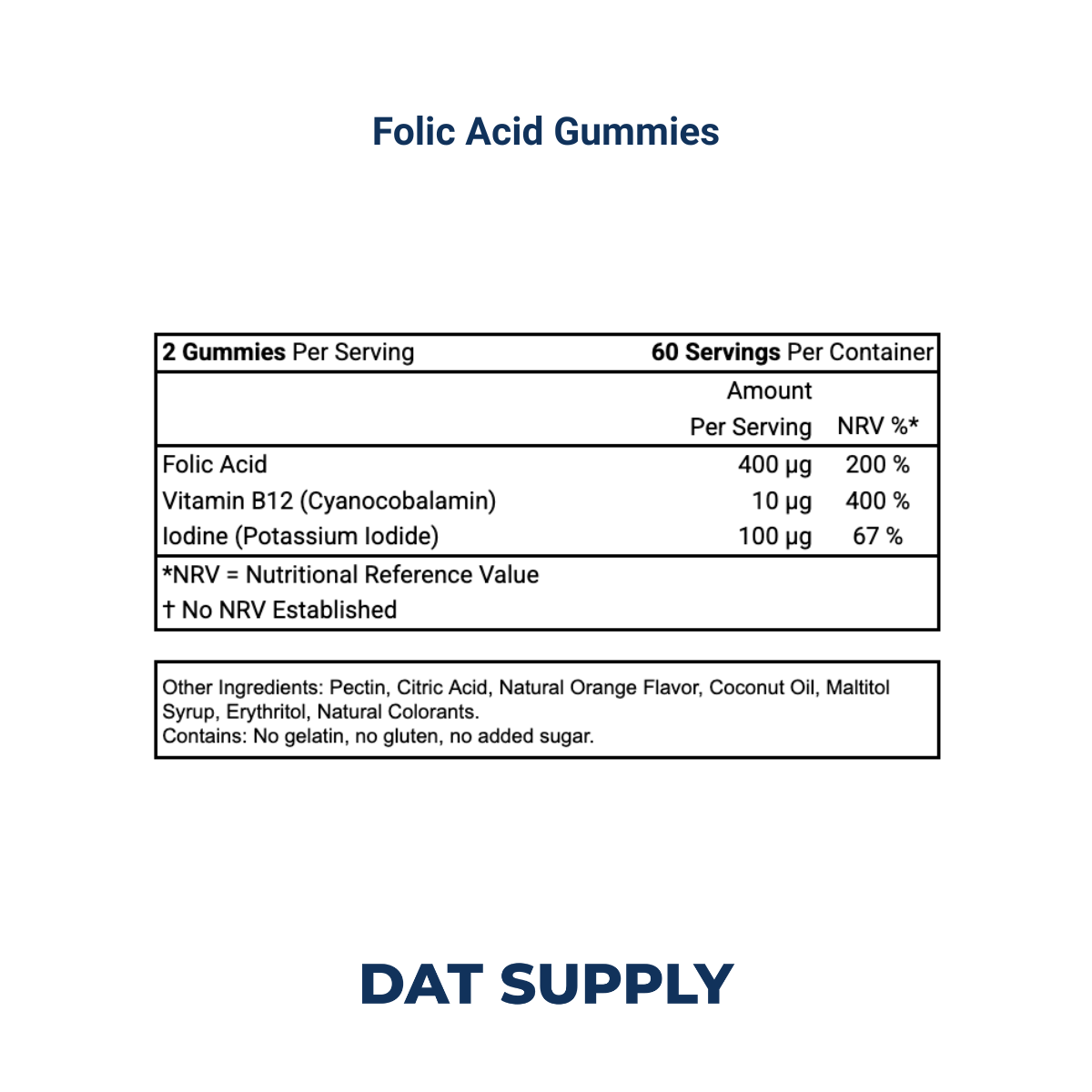 Folic Acid Gummies White Label Formula – Prenatal Support | DAT Supply