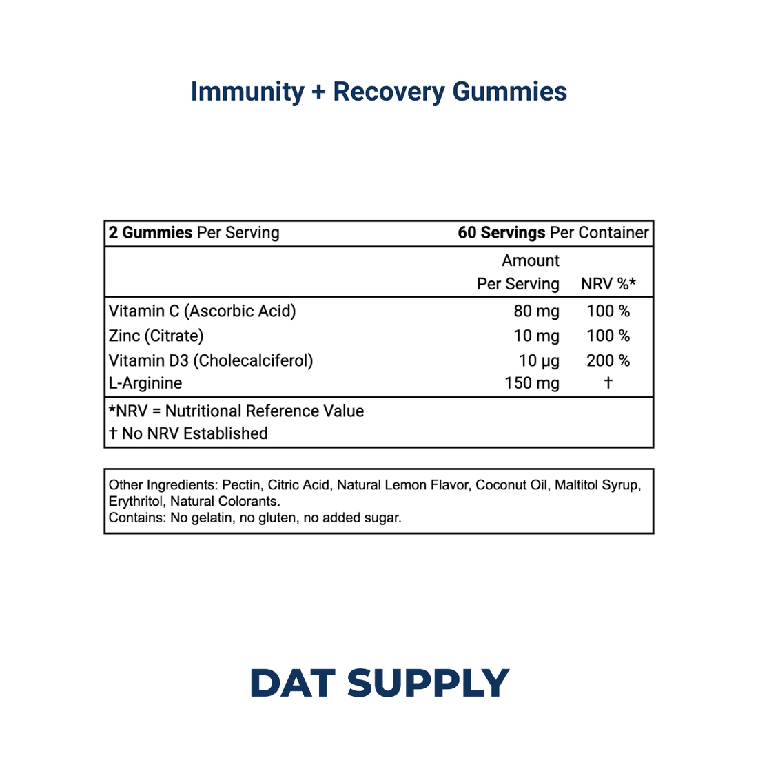 Immunity & Recovery Gummies White Label Formula – Vitamin C, D3, Zinc | DAT Supply