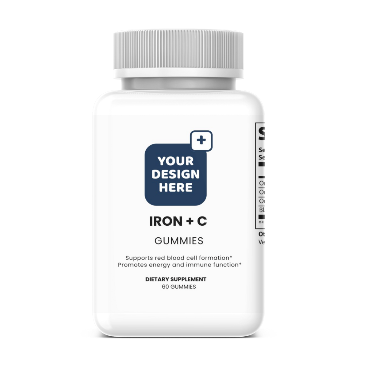 Iron + Vitamin C Gummies White Label PET Bottle – Energy & Vitality | DAT Supply