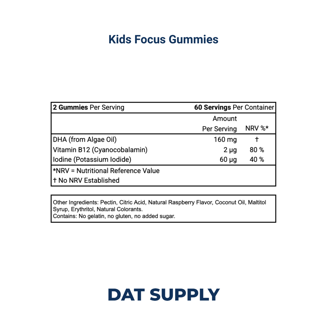 Kids Focus Gummies White Label Formula – DHA & B-Vitamins for Concentration | DAT Supply