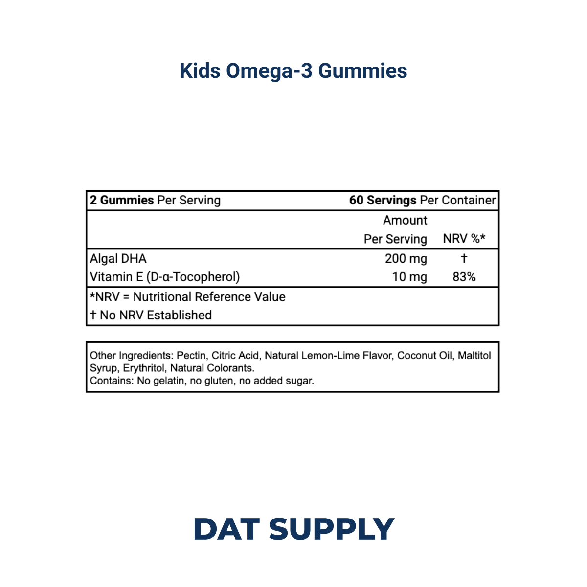 Kids Omega-3 Gummies White Label Formula – DHA from Algae for Brain Health | DAT Supply
