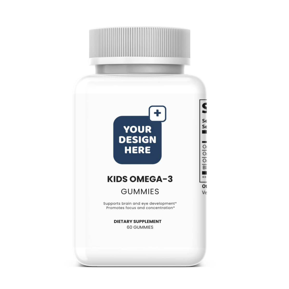 Kids Omega-3 Gummies White Label PET Bottle – DHA from Algae | DAT Supply