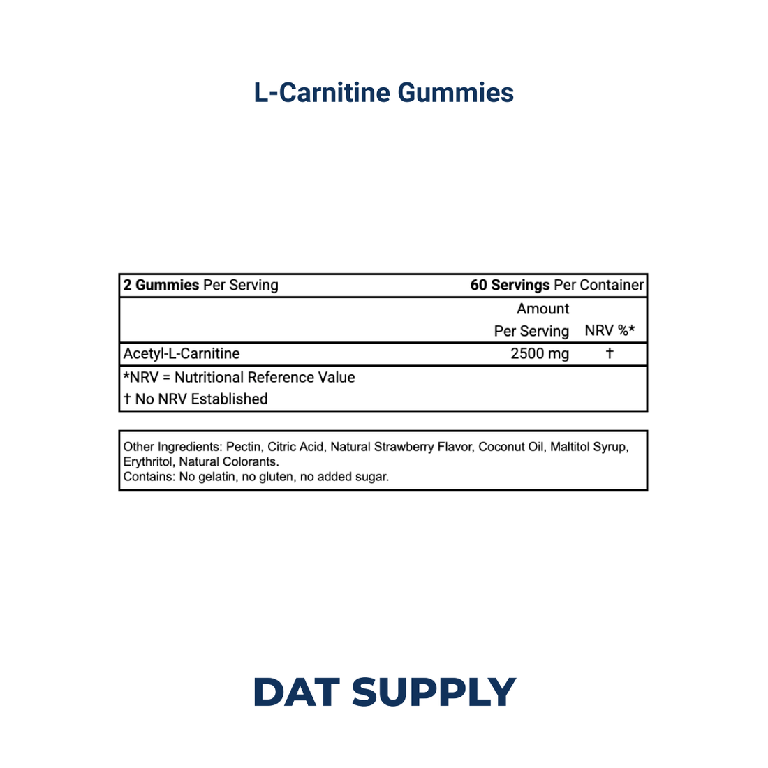 L-Carnitine Gummies White Label Formula – Energy & Fat Metabolism Support | DAT Supply