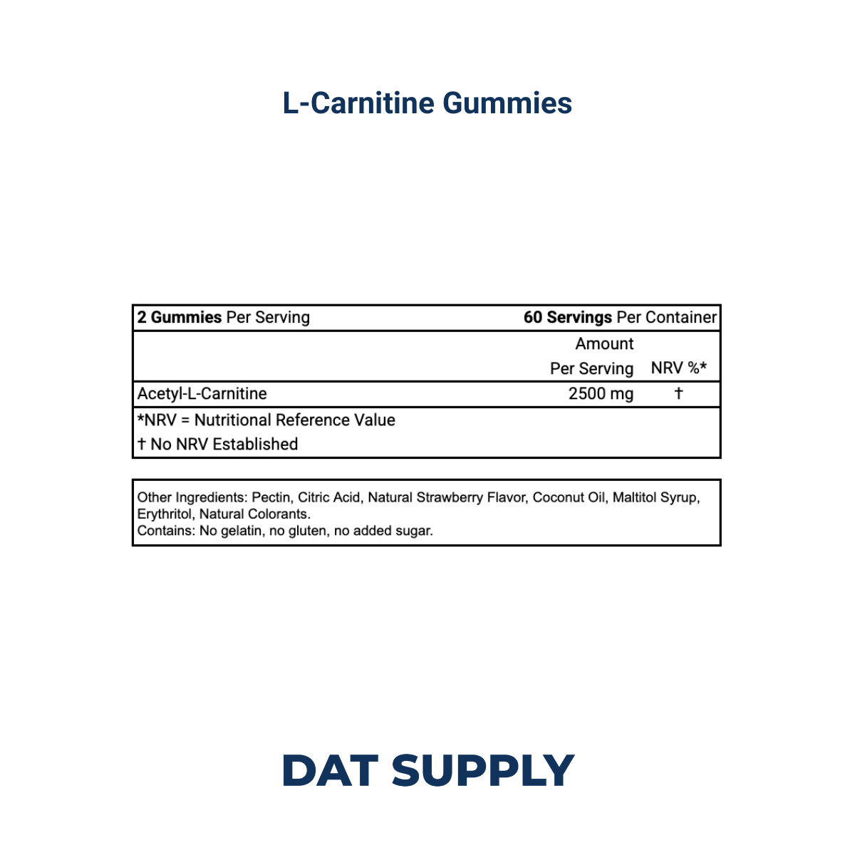 L-Carnitine Gummies White Label Formula – Energy & Fat Metabolism Support | DAT Supply