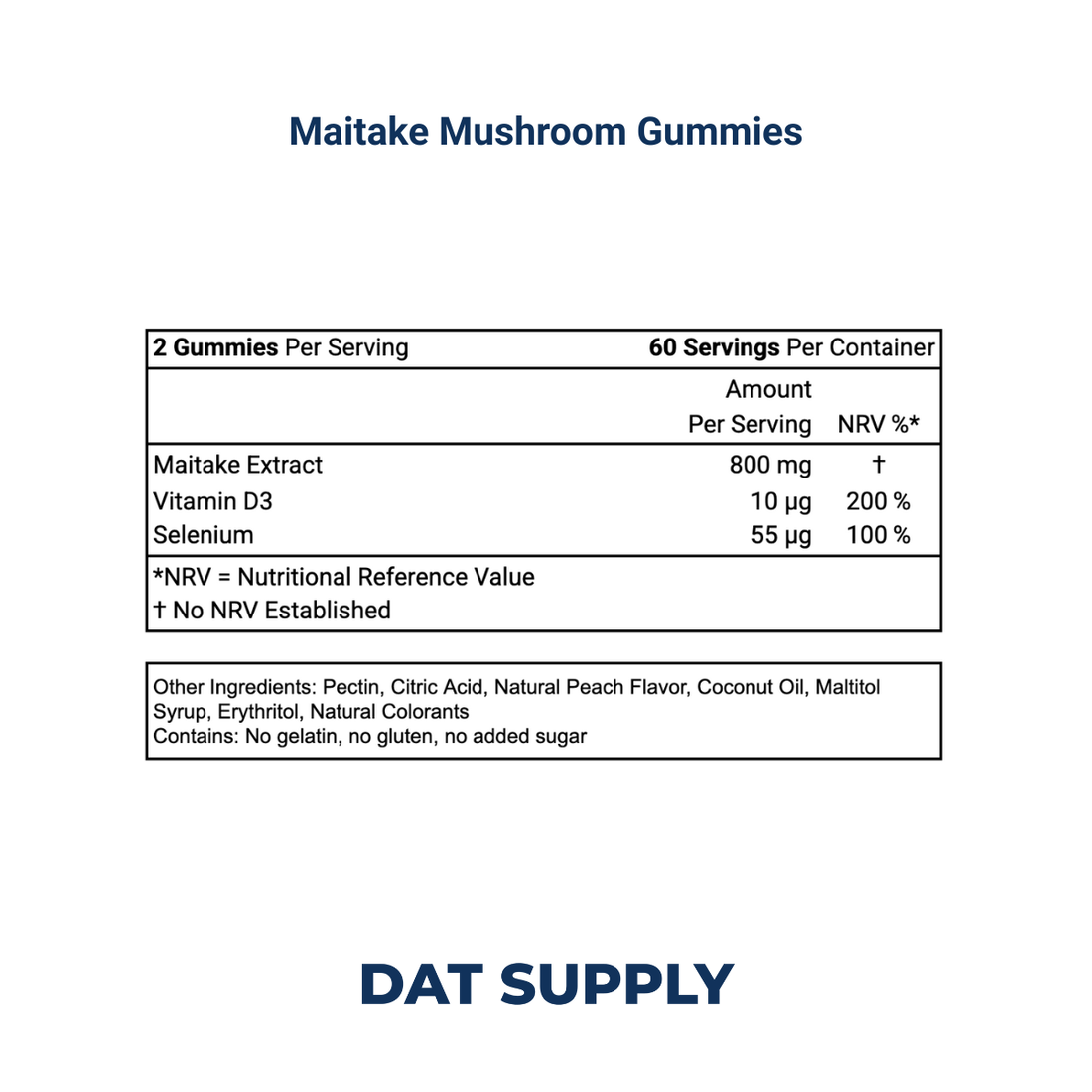 Maitake Mushroom Gummies White Label Formula – Immune & Cellular Support | DAT Supply