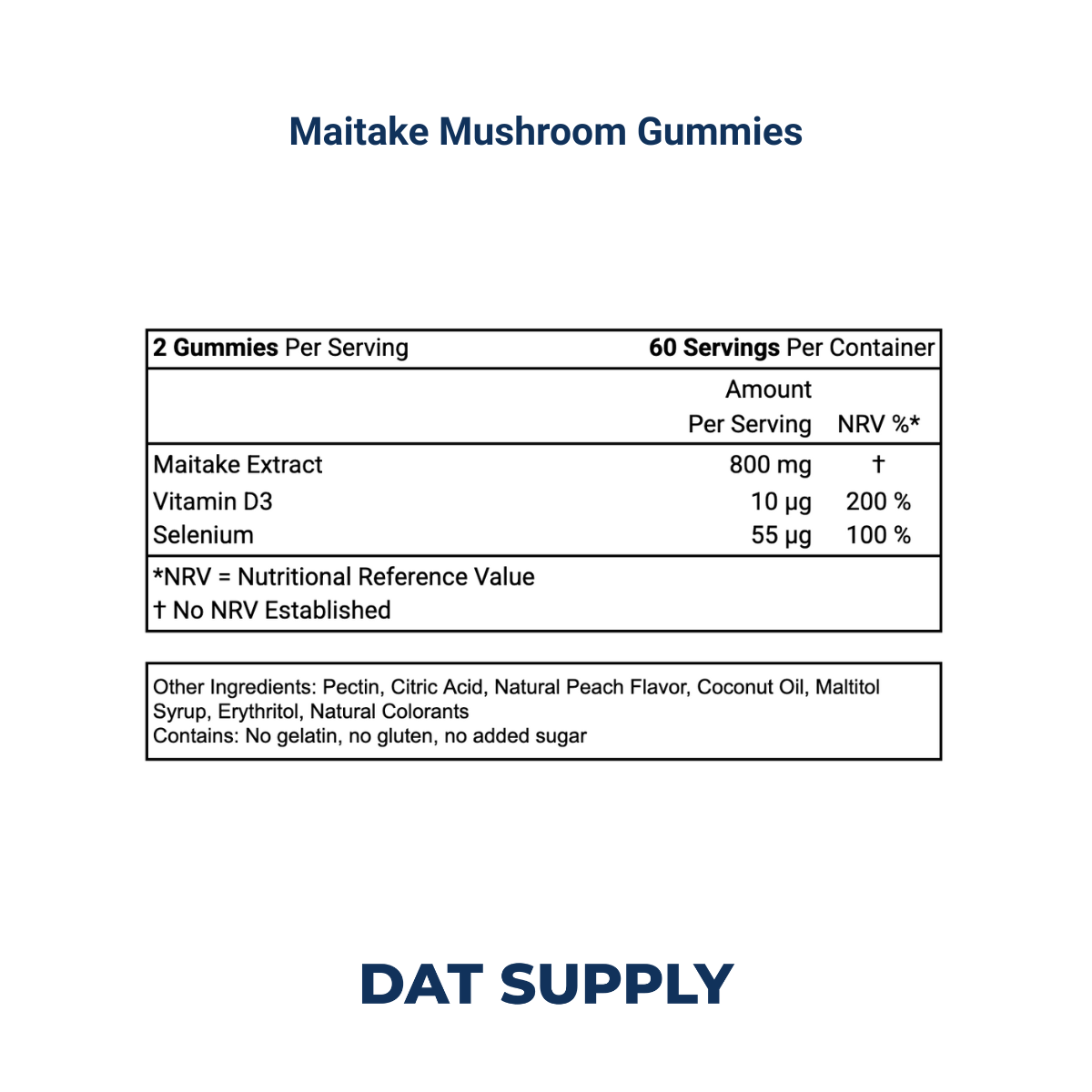 Maitake Mushroom Gummies White Label Formula – Immune & Cellular Support | DAT Supply