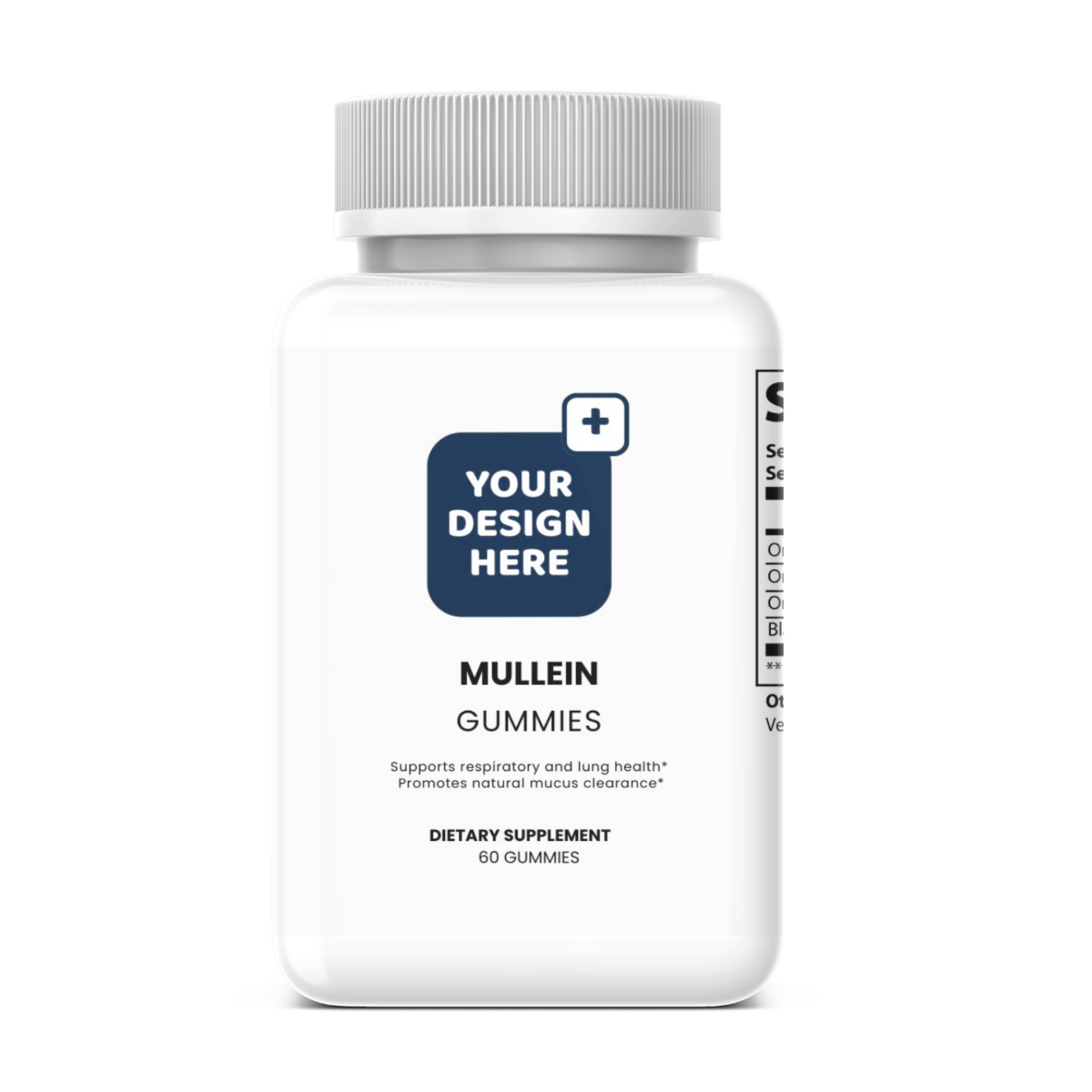 Mullein Gummies White Label PET Bottle – Lung & Respiratory Support | DAT Supply