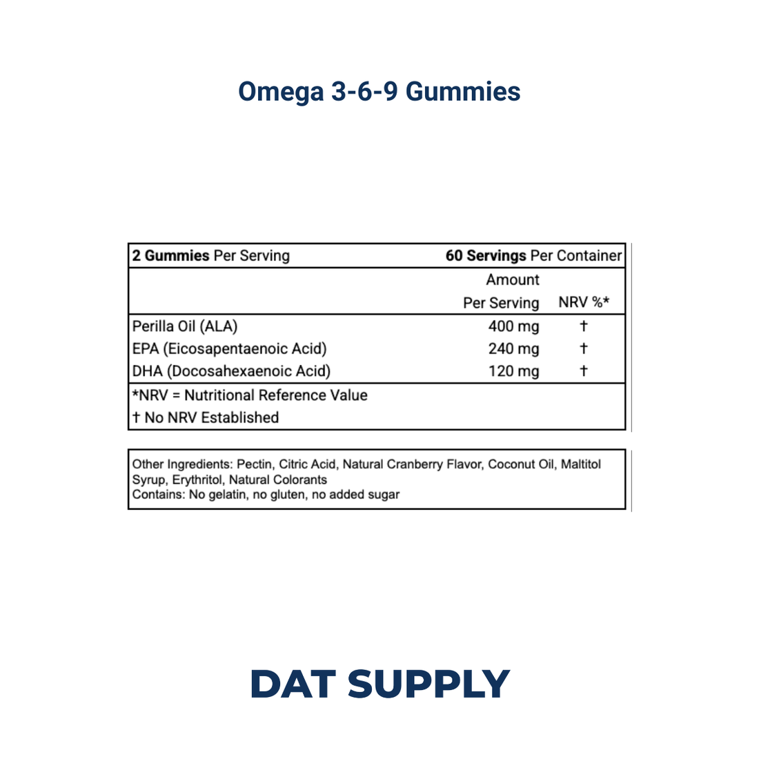 Omega 3-6-9 Gummies White Label Formula – Essential Fatty Acids for Heart & Brain Health | DAT Supply