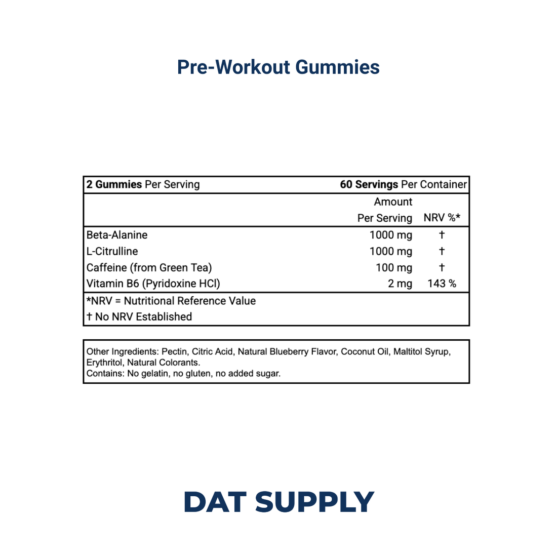 Pre-Workout Gummies White Label Formula – Beta-Alanine, Citrulline & Caffeine | DAT Supply