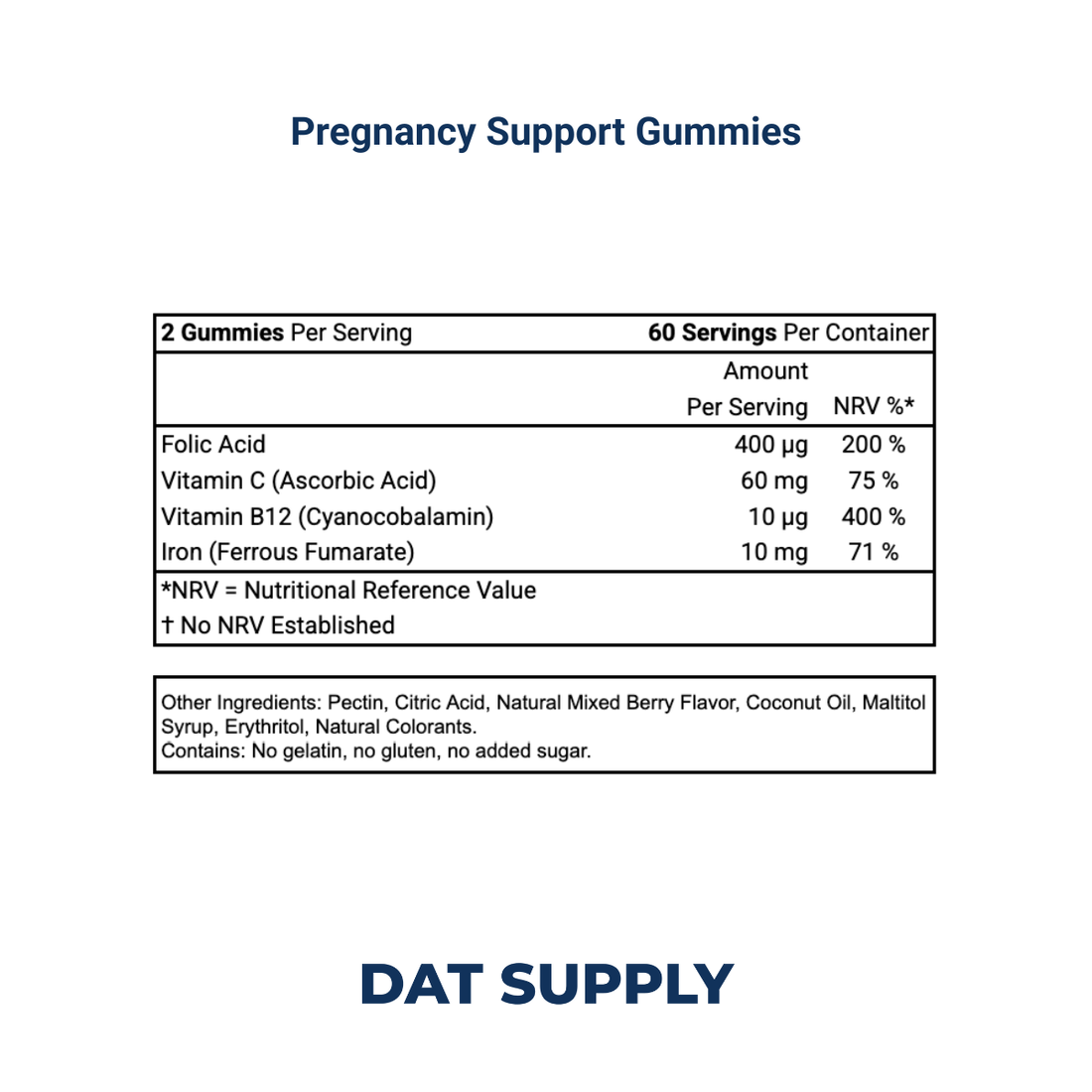Pregnancy Support Gummies White Label Formula – Folate, Iron & B-Vitamins | DAT Supply