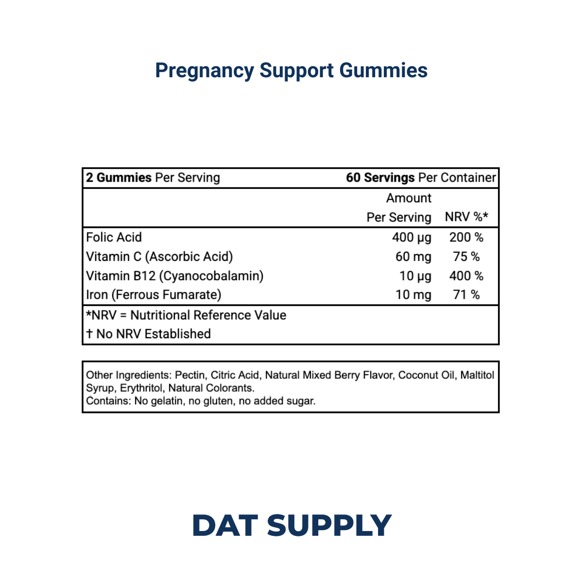 Pregnancy Support Gummies White Label Formula – Folate, Iron & B-Vitamins | DAT Supply