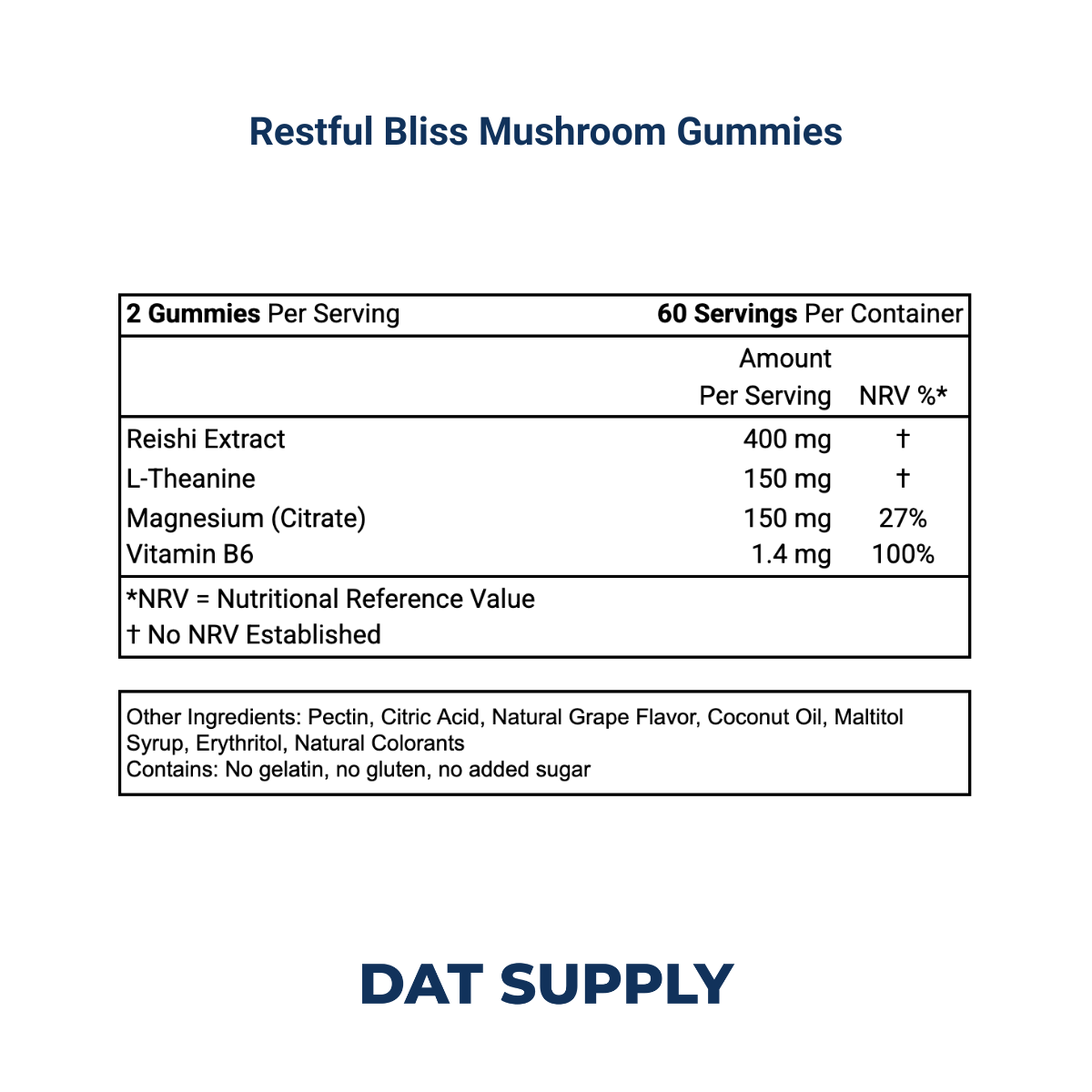 Rest & Bliss Mushroom Gummies White Label Formula – Reishi & Magnesium | DAT Supply