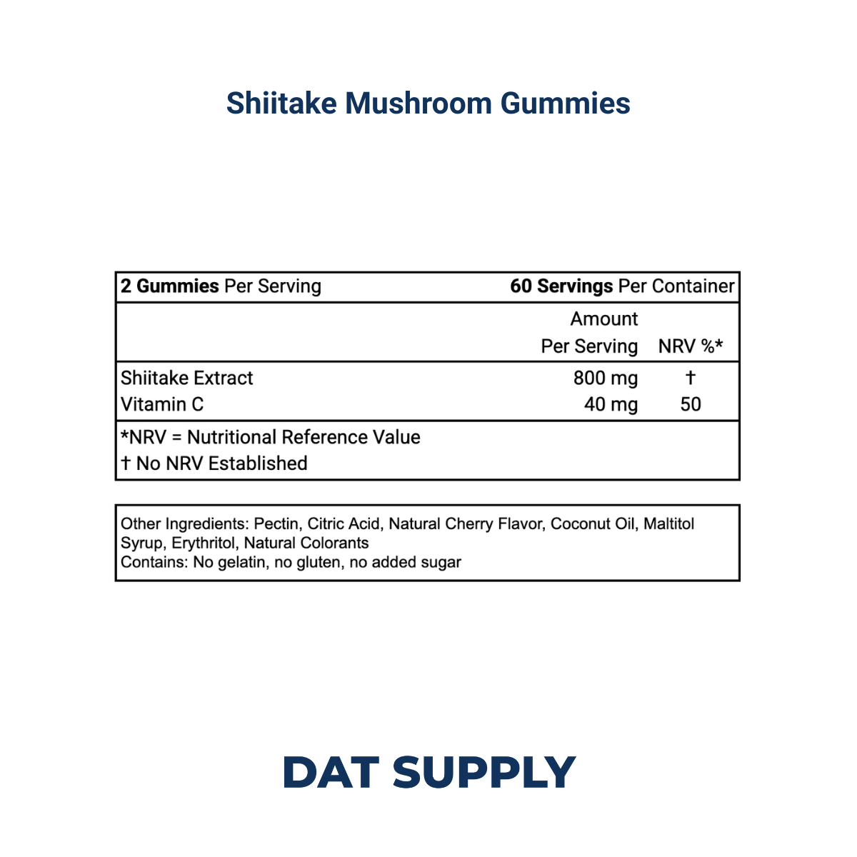 Shiitake Mushroom Gummies White Label Formula – Antioxidant & Immune Support | DAT Supply