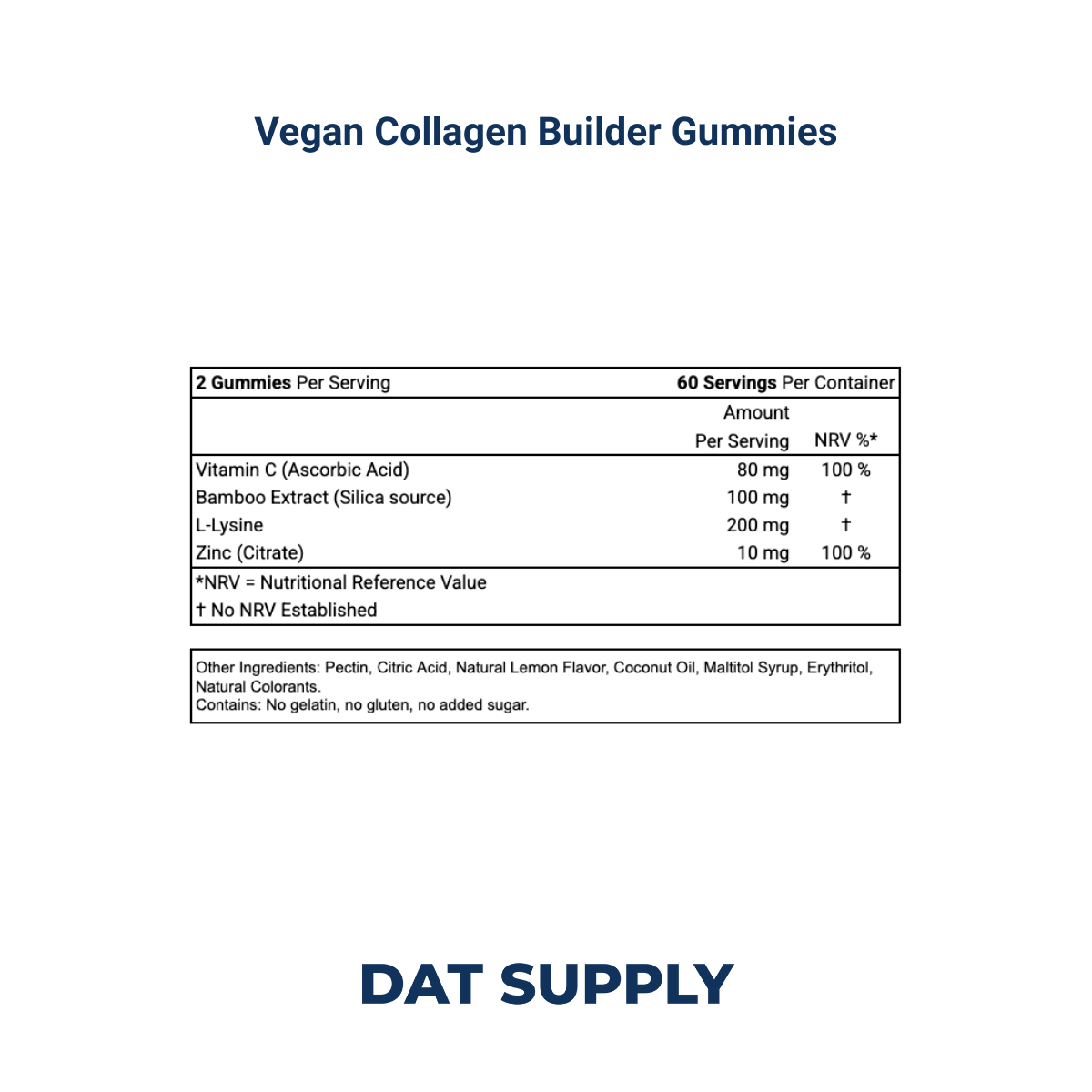 Vegan Collagen Builder Gummies White Label Formula – Bamboo Extract & Lysine