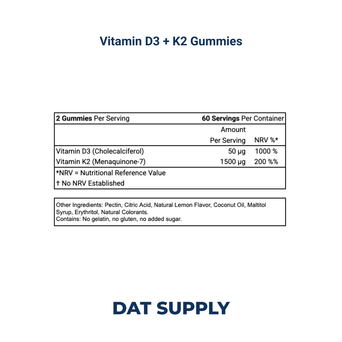 Vitamin D3 + K2 Gummies White Label Formula – Bone & Immune Support | DAT Supply